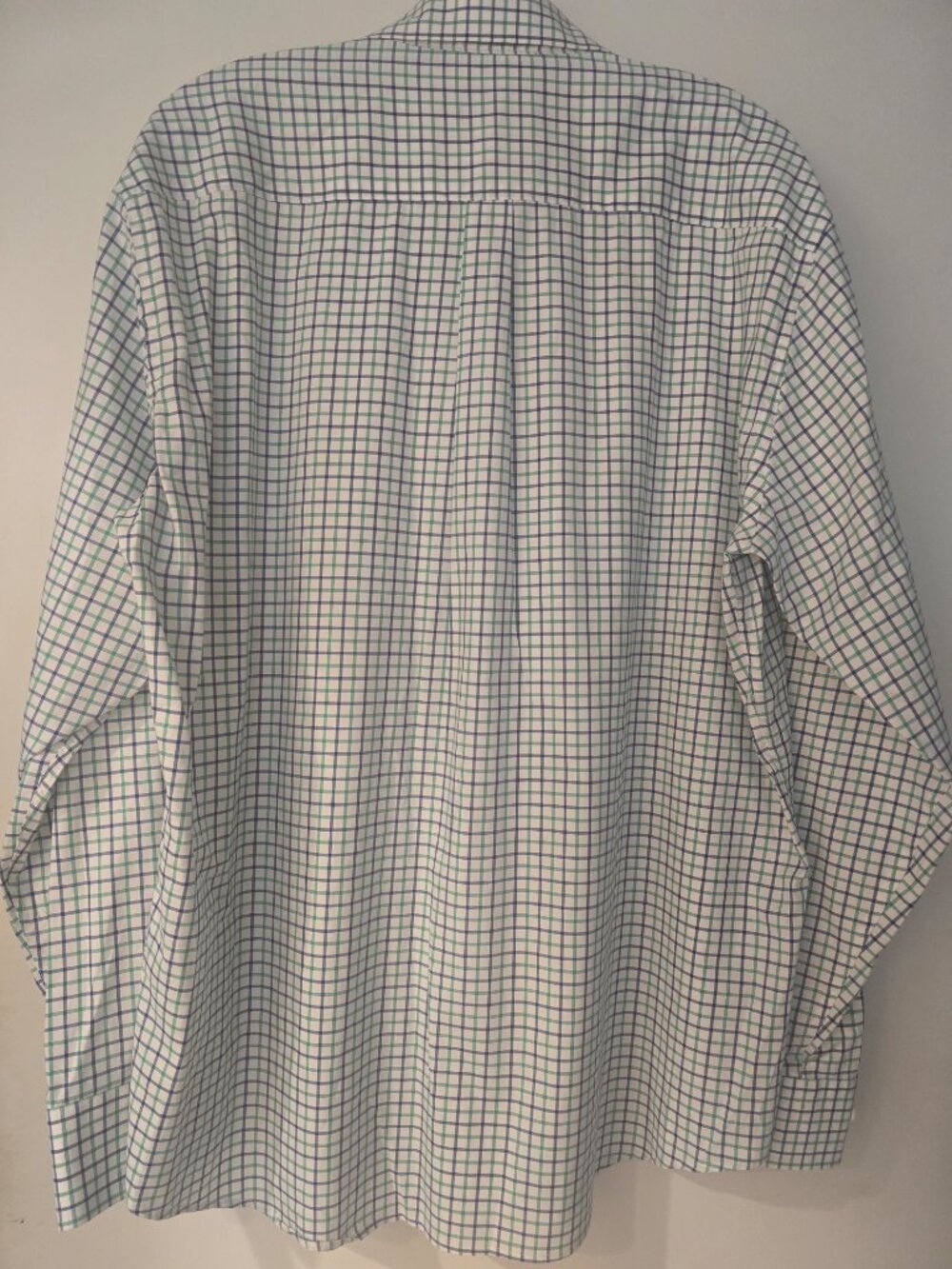 Peter Millar Men's XL Tattersall Check Sport Shirt Green Navy Long Sleeve - Picture 3 of 8